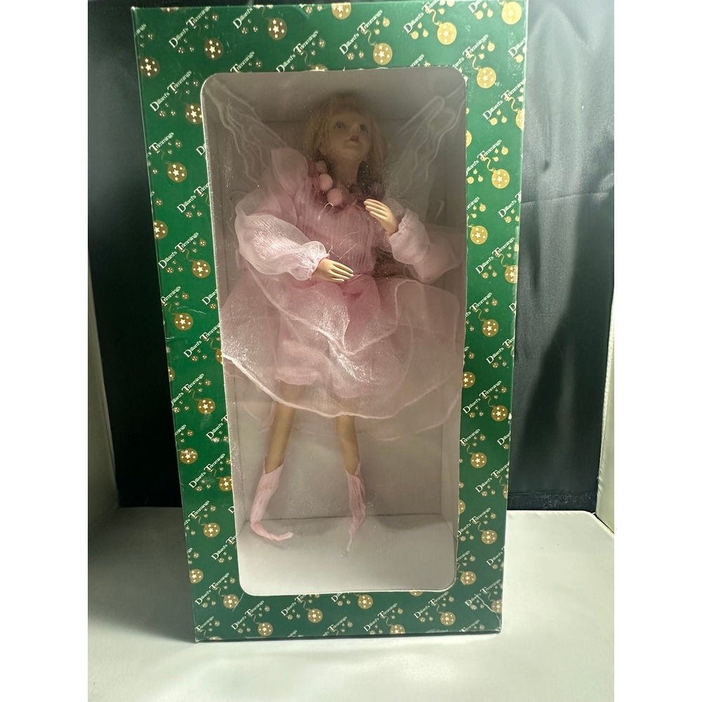 Dillard's Trimmings Porcelain Fairy in Pink Dress Doll NWT 11.5" T Vintage‎